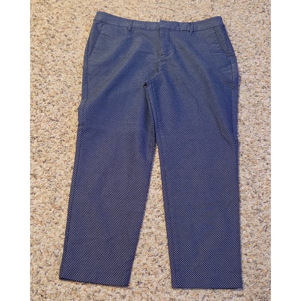 Old Navy Mid-Rise Harper Pants Women's Size 12 Black White Spandex Blend
